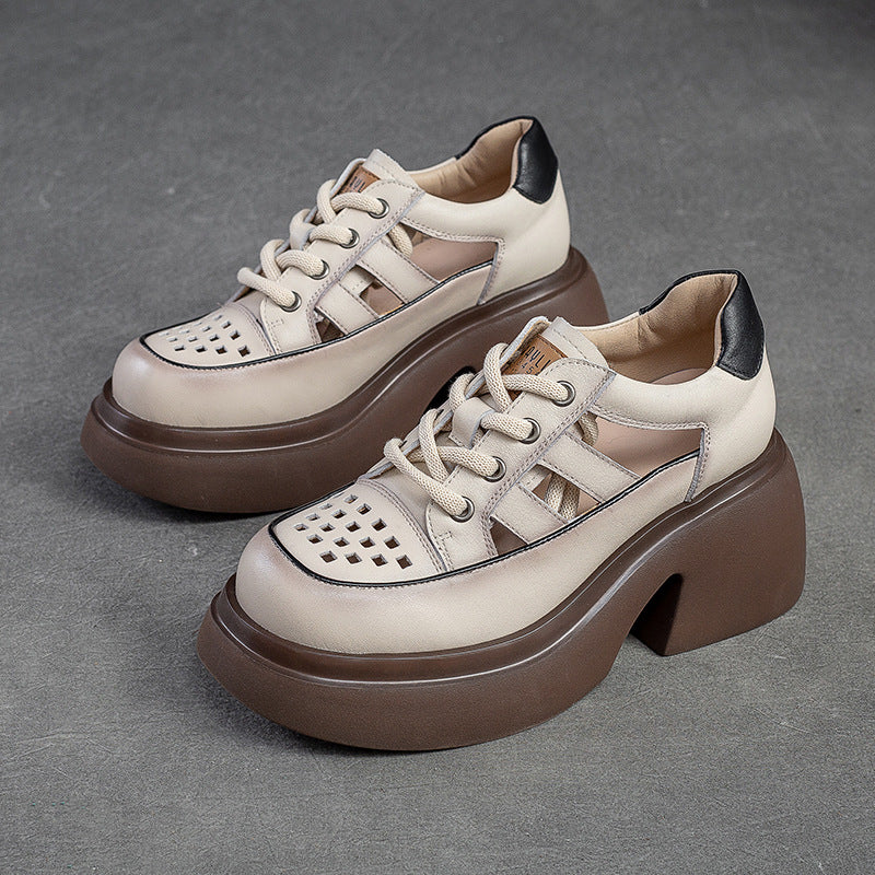 Women's & Men's Hollow Hole Front Color Matching Round Sandals