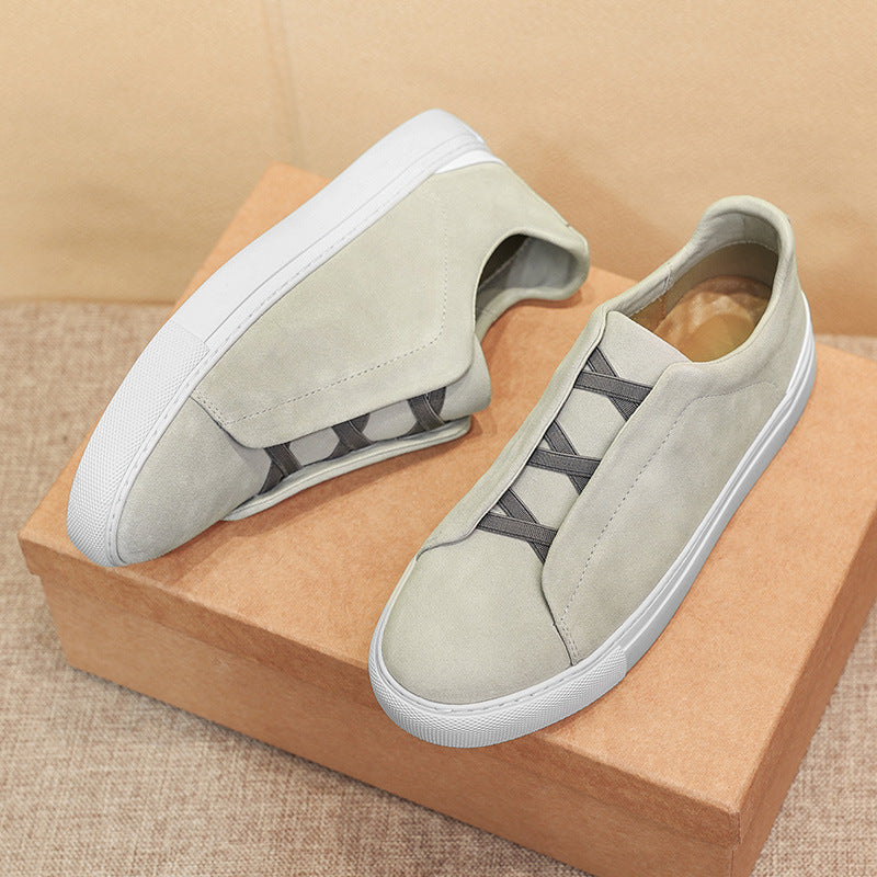 Men's Top Layer Cowhide Four Korean Versatile Leather Shoes