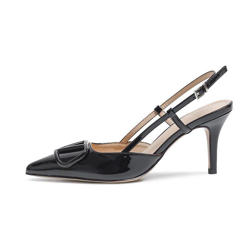 Women's Toe Nude Color Stiletto French Minority Heels