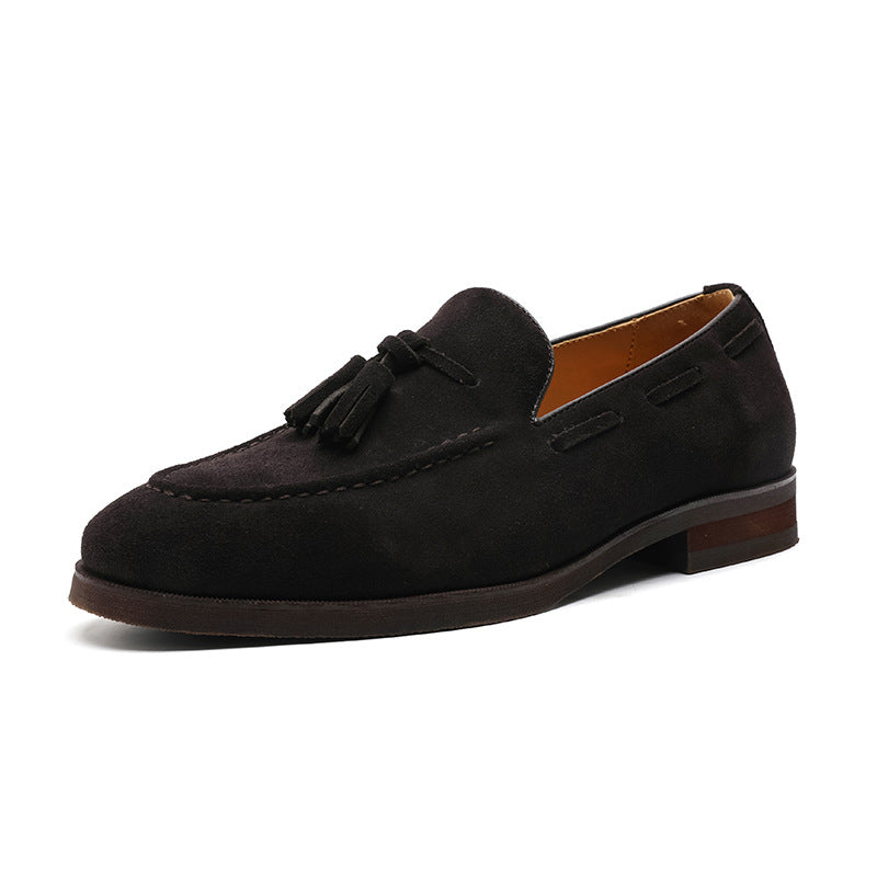 Men's British Breathable Hair Stylist Style Fringed Leather Shoes