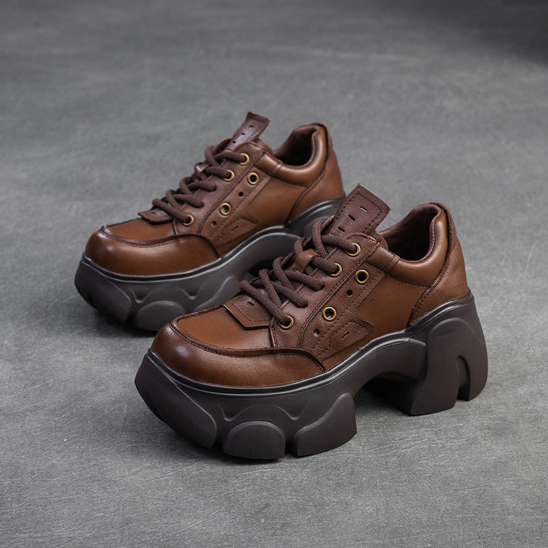 Women's Small Heightened Single Layer Comfortable Platform Casual Shoes