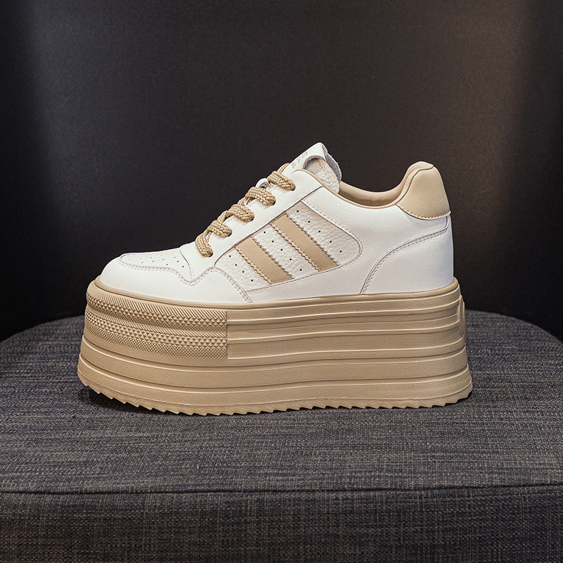 Women's Korean Style Versatile Breathable White Color Matching Casual Shoes