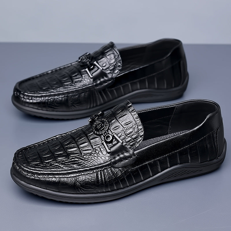 Men's First Layer Cowhide Slip On Slip-on Men's Shoes