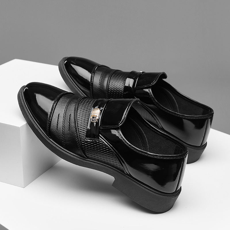 Men's Glossy Business Formal Wear Plus Size Leather Shoes