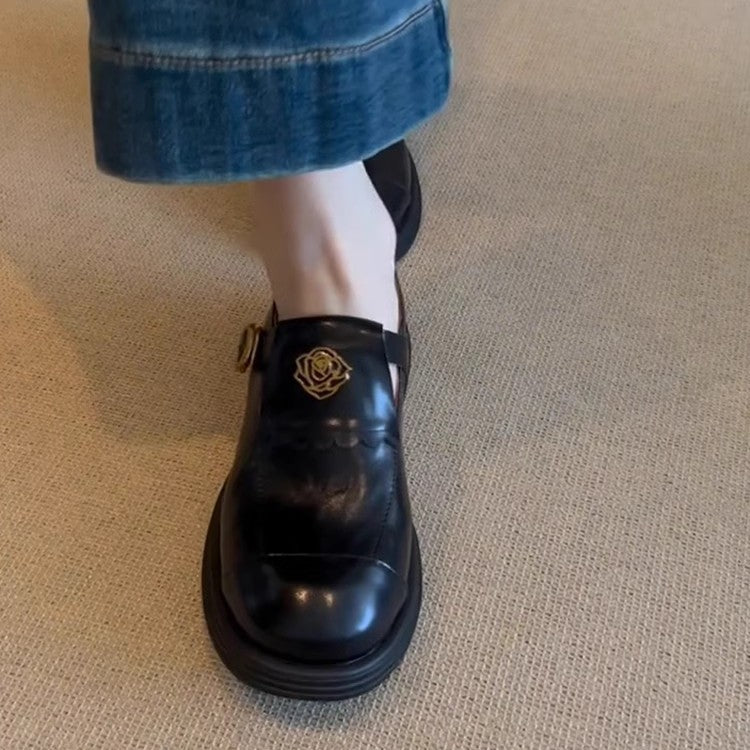 Women's Vintage Thick Bottom Chunky Height Increasing Loafers