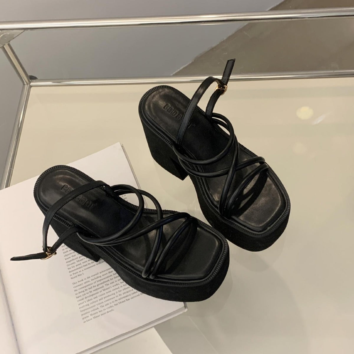 High Chunky Platform Wedge Small Height Sandals