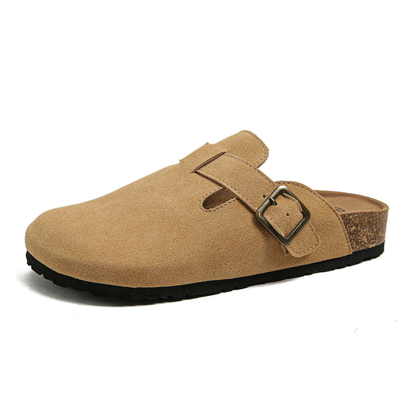 Women's Good Version Round Toe Cap Buckle Slippers