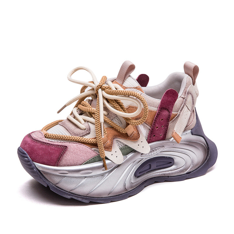 Women's Candy Color Small Heightened Daddy Contrast Casual Shoes