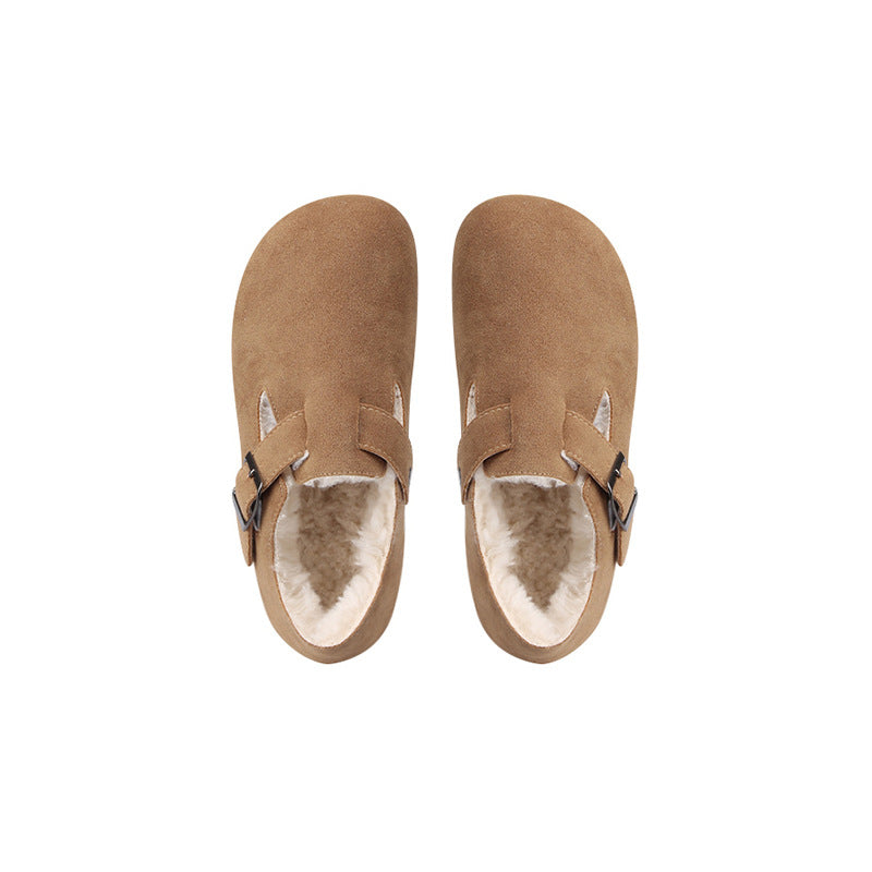 Women's Height Increasing Insole Warm Fleece-lined Slip-on Pumps Soft Casual Shoes