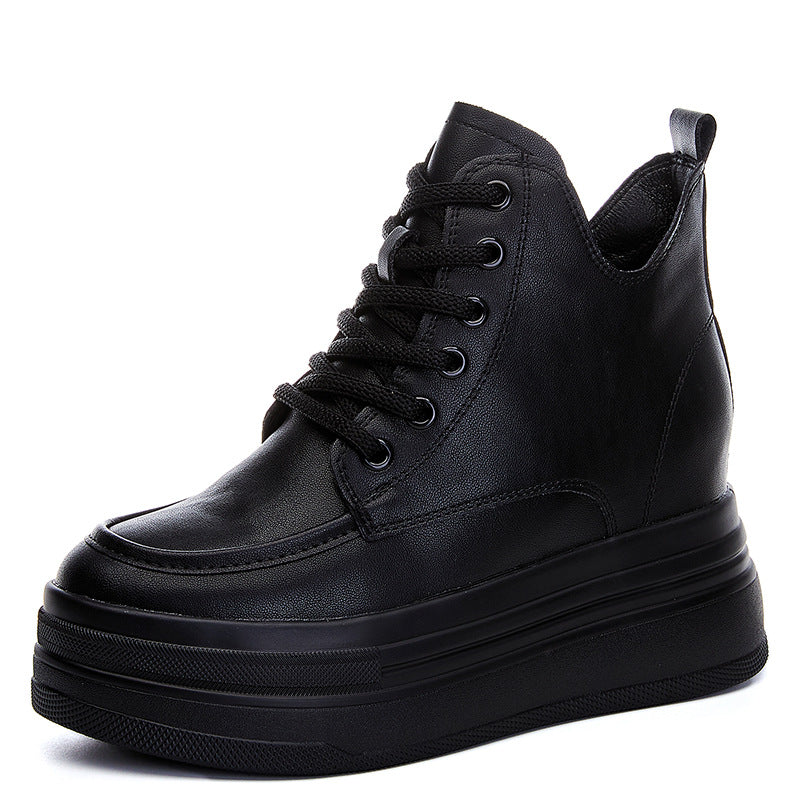 Women's Height Increasing Insole British Style Platform Men's Shoes