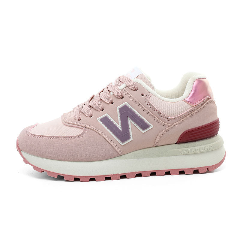 Women's Price Control Autumn Breathable Color Matching Thick Bottom Fleece-lined Casual Shoes