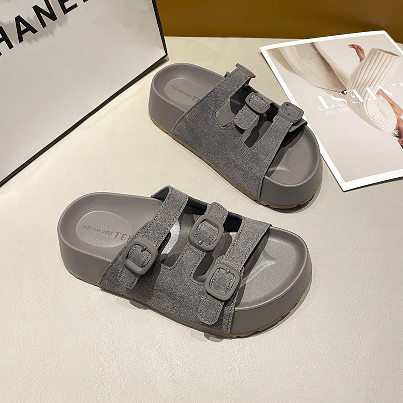 Women's French Style Beautiful Platform Summer Outdoor Slippers