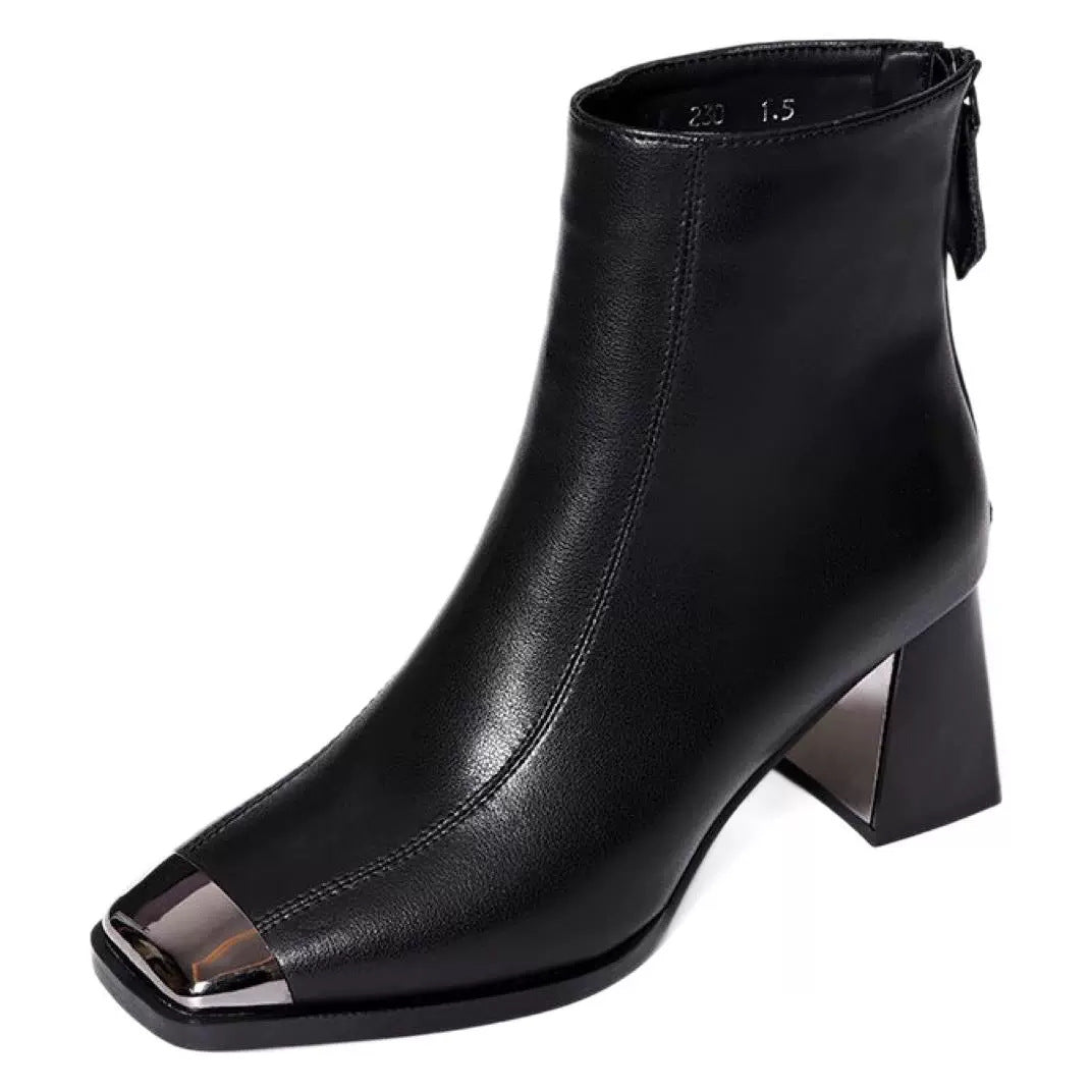 Women's High Short Female Chunky Genuine Soft Boots