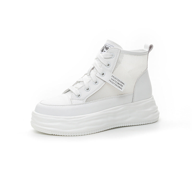 Women's Attractive Korean Platform White Sports Casual Shoes