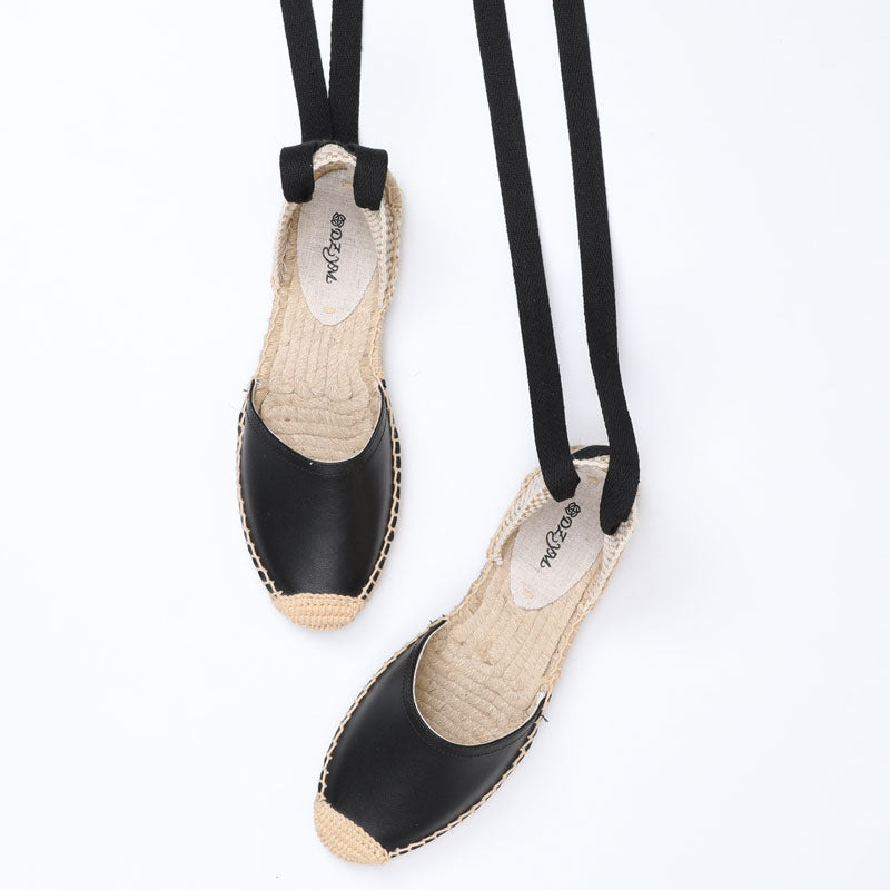 Women's Summer Round Toe Hemp Bottom Fisherman Slingback Sandals