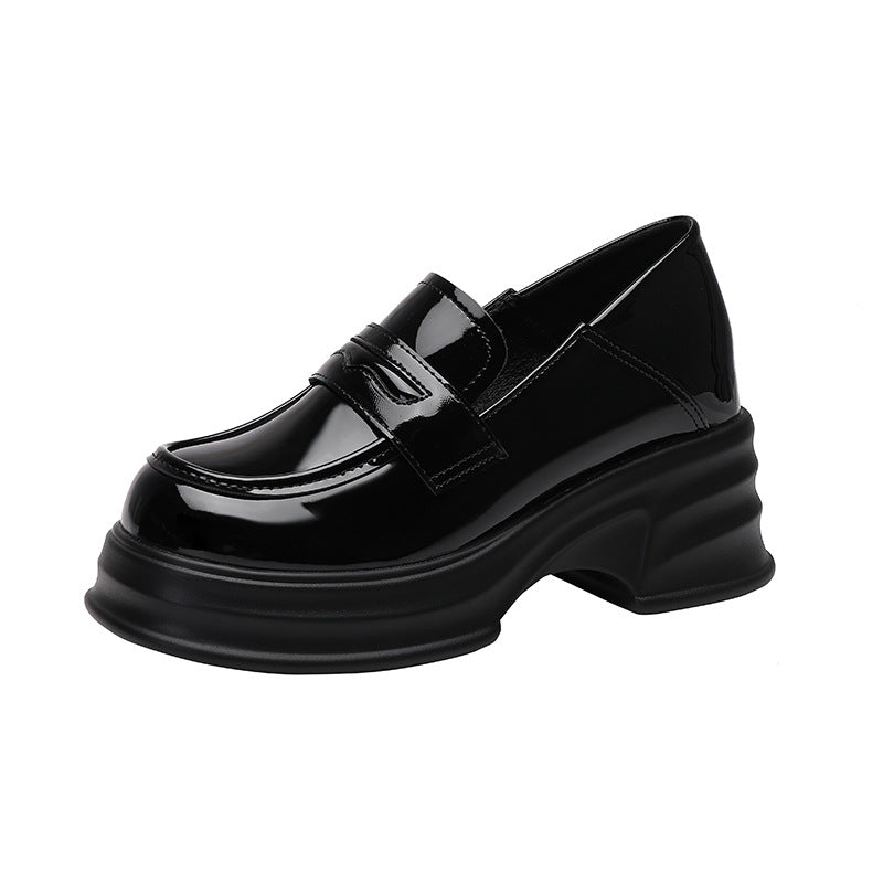 Women's British Style Height Increasing Insole Thin Loafers