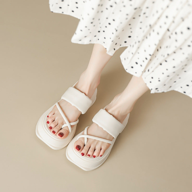 Women's Covering Platform Summer Outer Wear Simple Slippers