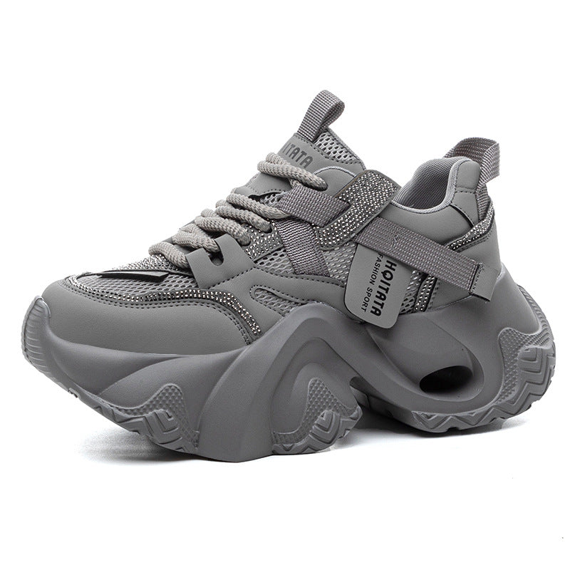 Women's Breathable Mesh Surface Increased Foam Bottom Dad Men's Shoes