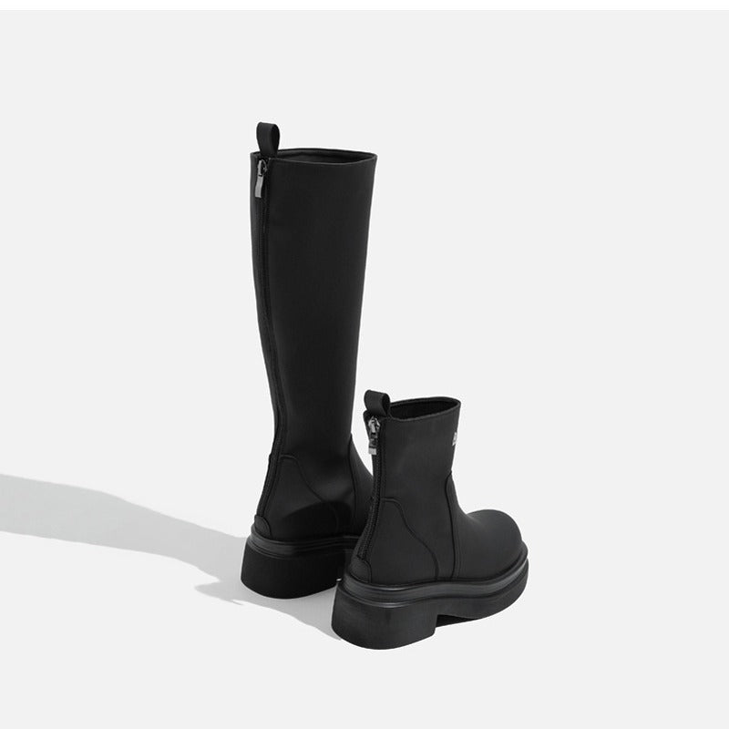 Women's British Style Platform Increased Bootie Middle Boots