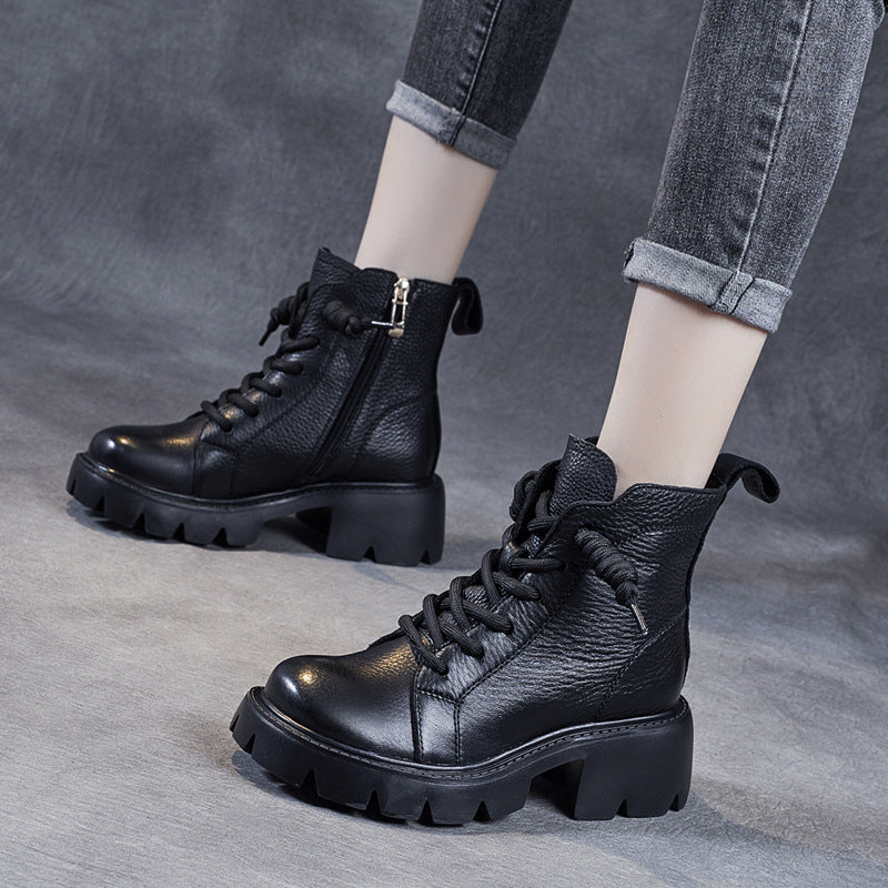 Martin Female British Style Round Toe Boots