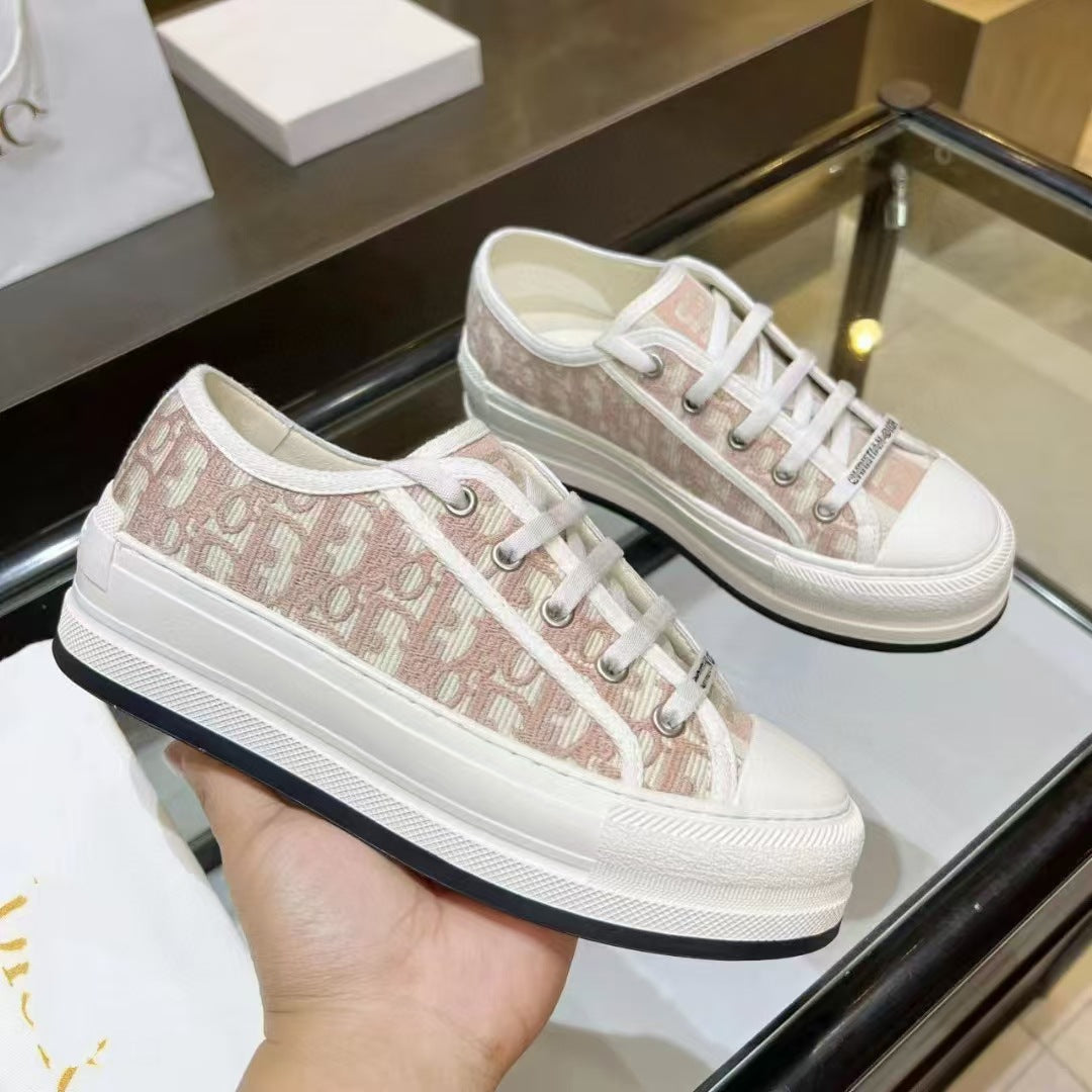 Women's Color Embroidered Platform White Fashionable Comfortable Versatile Casual Shoes