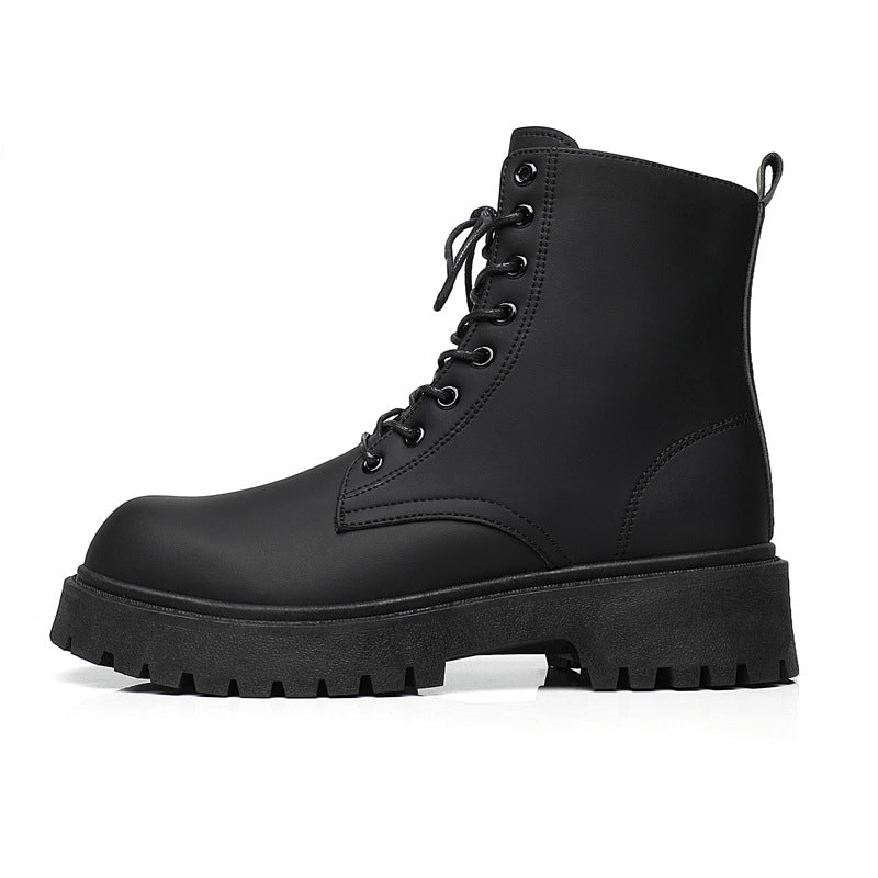 Men's Autumn Black British Style Motorcycle Worker Boots