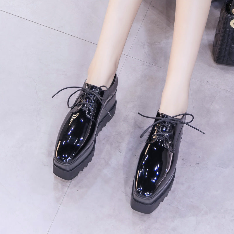 Women's Muffin Thick Bottom Autumn Korean Style Square Casual Shoes