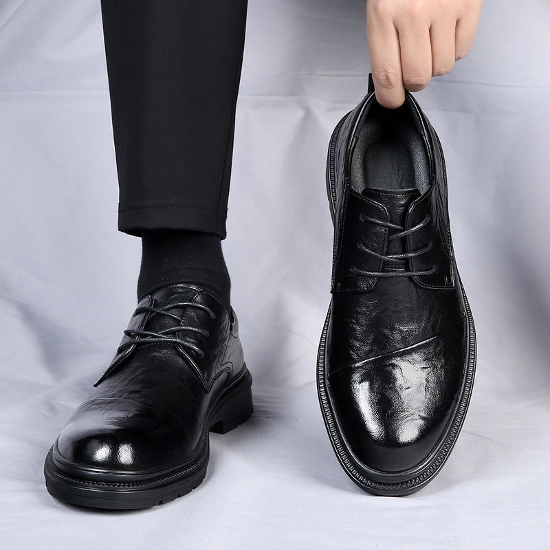 Men's British Style Business Formal Bridegroom Wedding Waterproof Leather Shoes