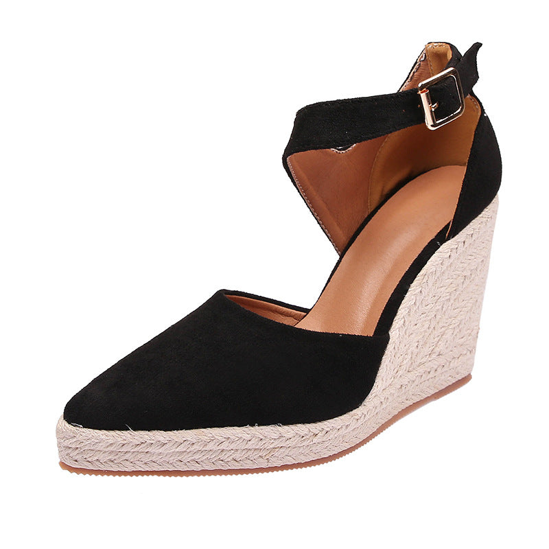 Women's Toe Wedge Pumps Platform High Hollow Sandals