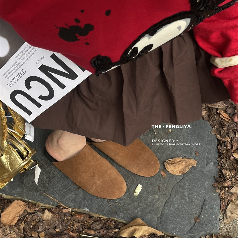 Autumn Round Toe Flat Bottom Comfort Slippers