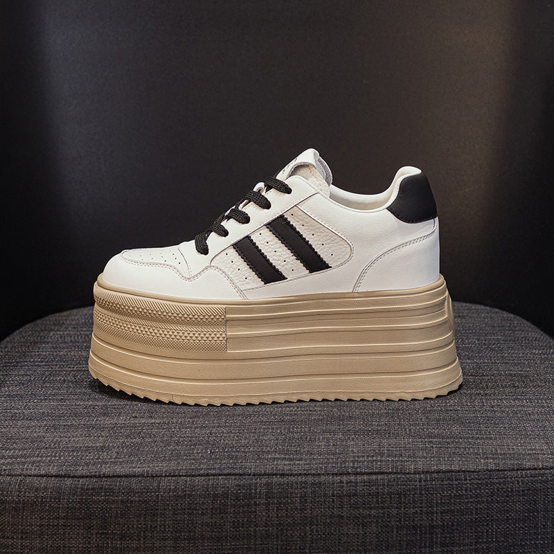Women's Korean Style Versatile Breathable White Color Matching Casual Shoes