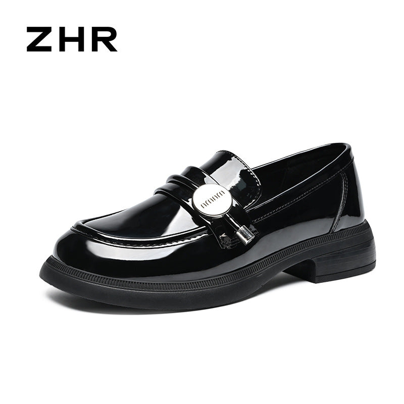 Women's Glossy Autumn Elegant Retro Simple Soft Loafers
