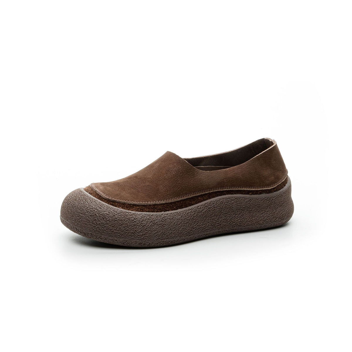 Women's Layer Cowhide Pumps Soft Bottom Surface Slip-on Lazy Flat Women's Casual Shoes