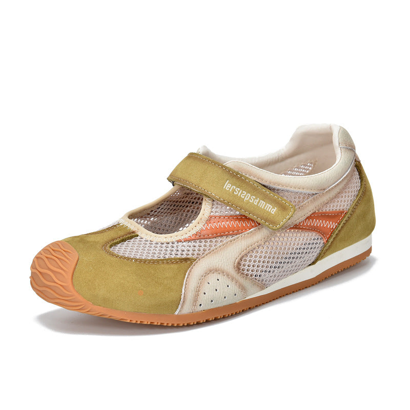 Women's Breathable Mesh Velcro Flat Sports Mary Sandals