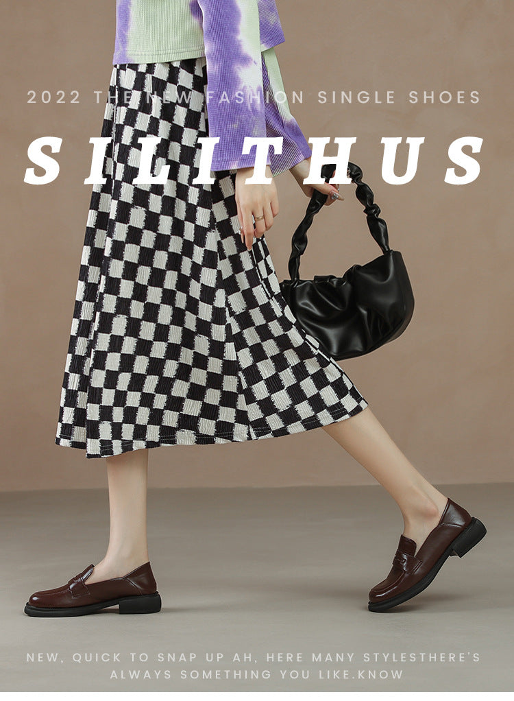 Women's Thick Bottom Small British Style Genuine Casual Shoes