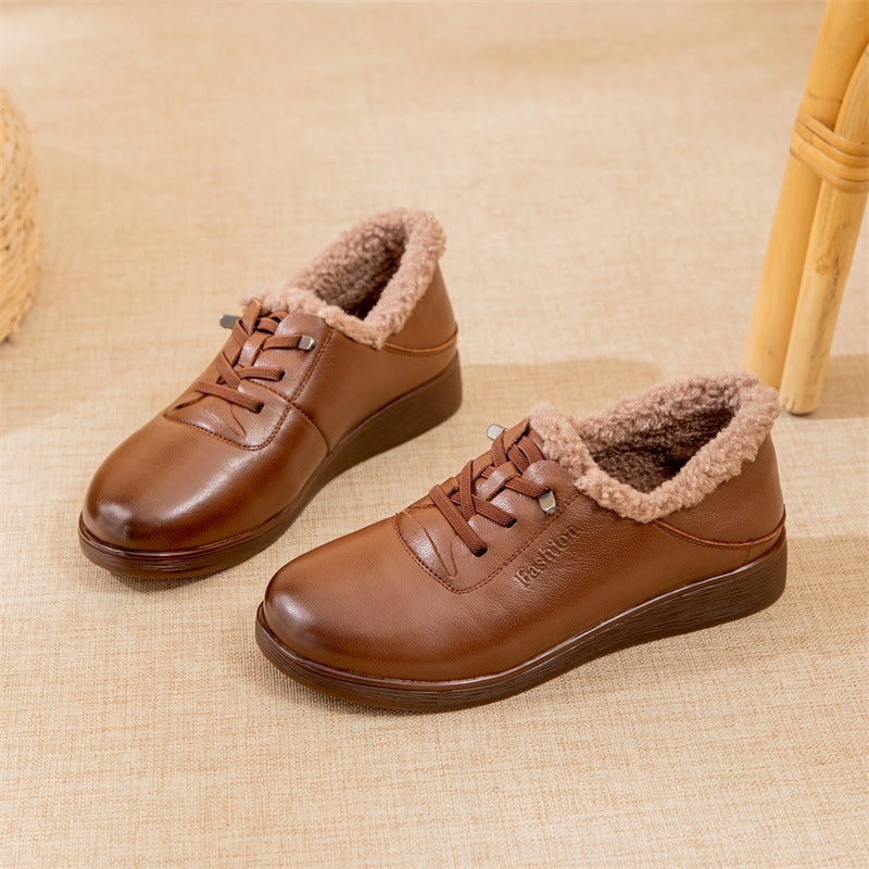 Mom Winter Wool Warm Flat Deep Women's Shoes