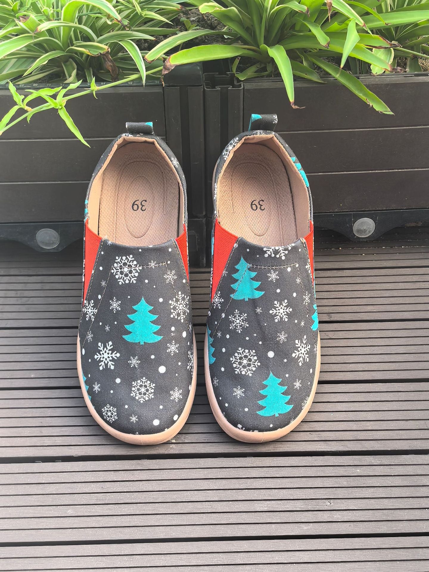 Women's Christmas Cloth Plus Size Comfortable Printed Casual Shoes
