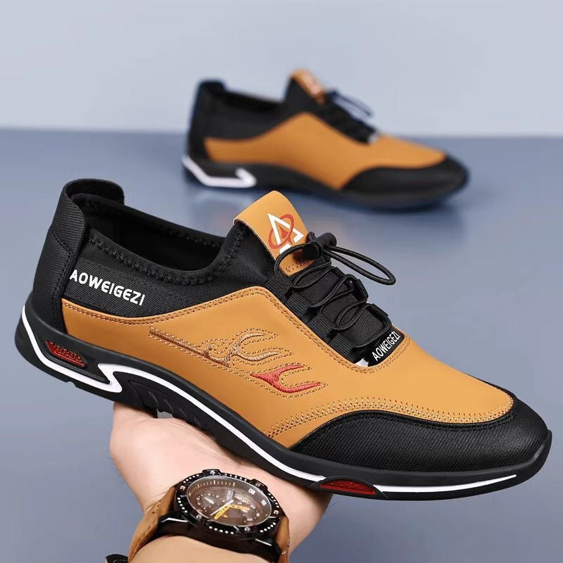 Men's Fashion Soft Bottom British Outdoor Sports Leather Shoes