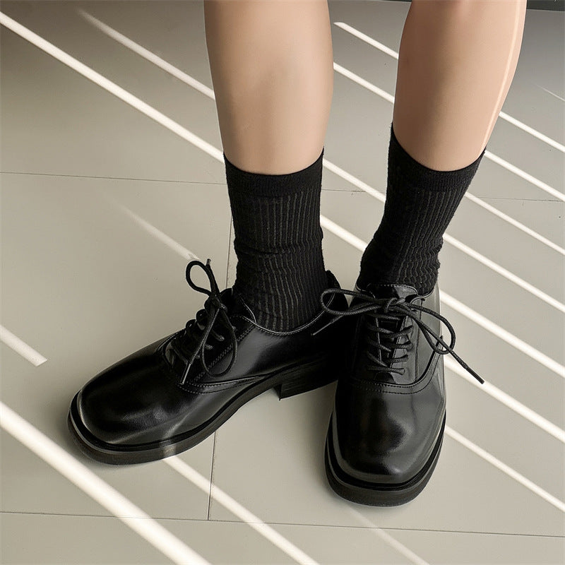 Women's & Men's Spring Couple Derby British Style Business Leather Shoes