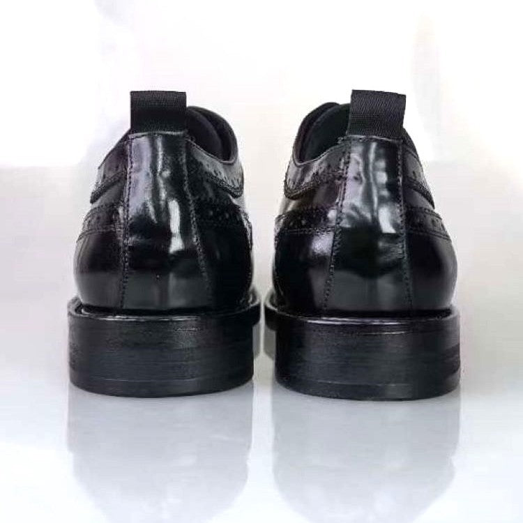 Men's Handmade Good Year Cordovan Brogue Genuine Outsole Business Leather Shoes