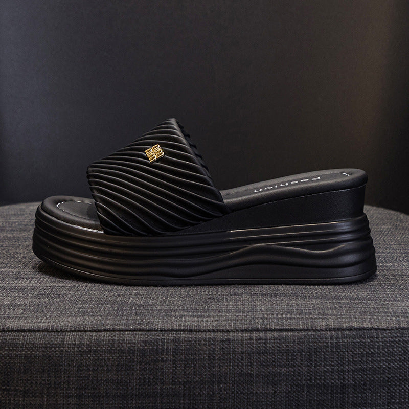 Women's Height Increasing Summer Wear Leisure Platform Slippers