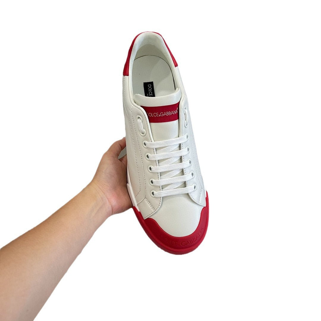 Men's Fashionable Sports White Red Bottom Genuine Sneakers