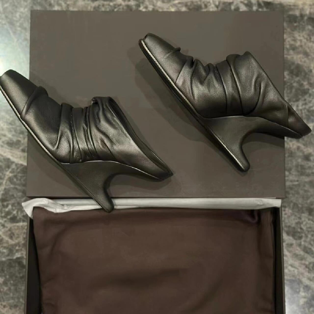 Women's Summer Outer Wear Pleated Closed Wedge Slippers