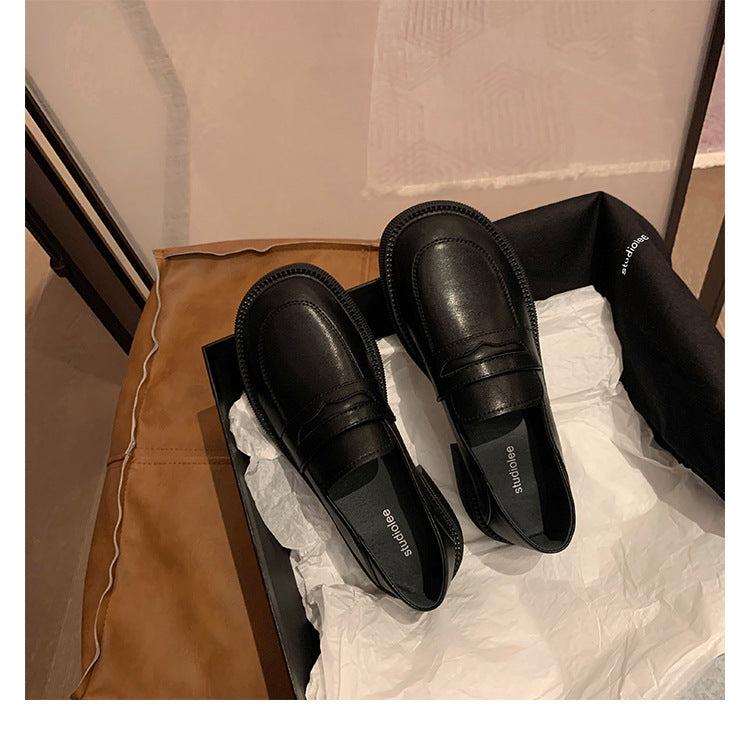 Women's Platform Thick With British Style One Loafers
