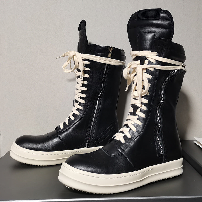 Women's & Men's Fashionable Horizontal Wallet Calf Catwalk Board Sneakers