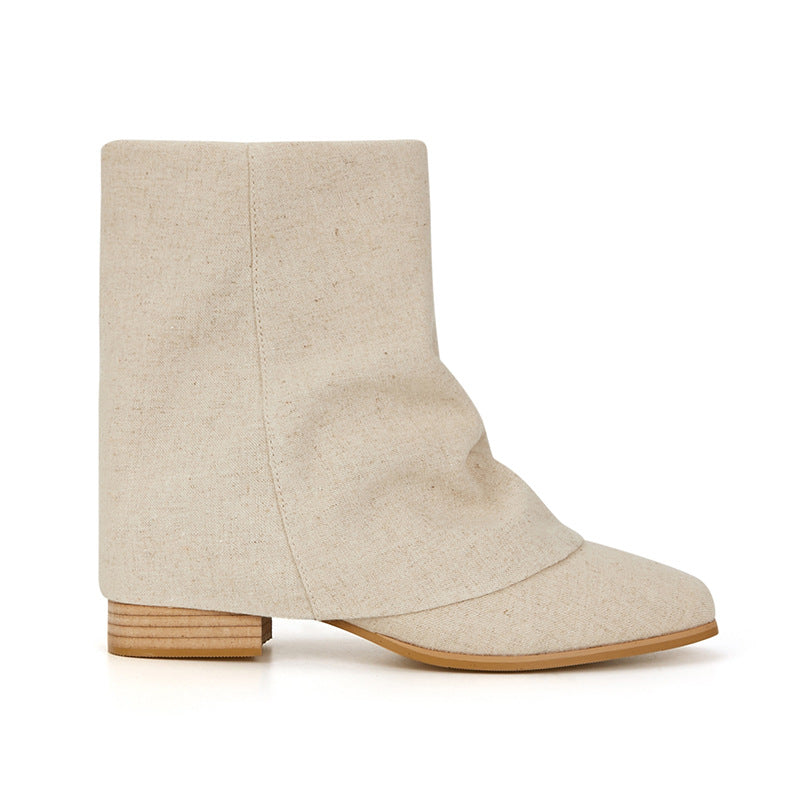 Women's Square Toe Chunky Smoke Tube Western Boots