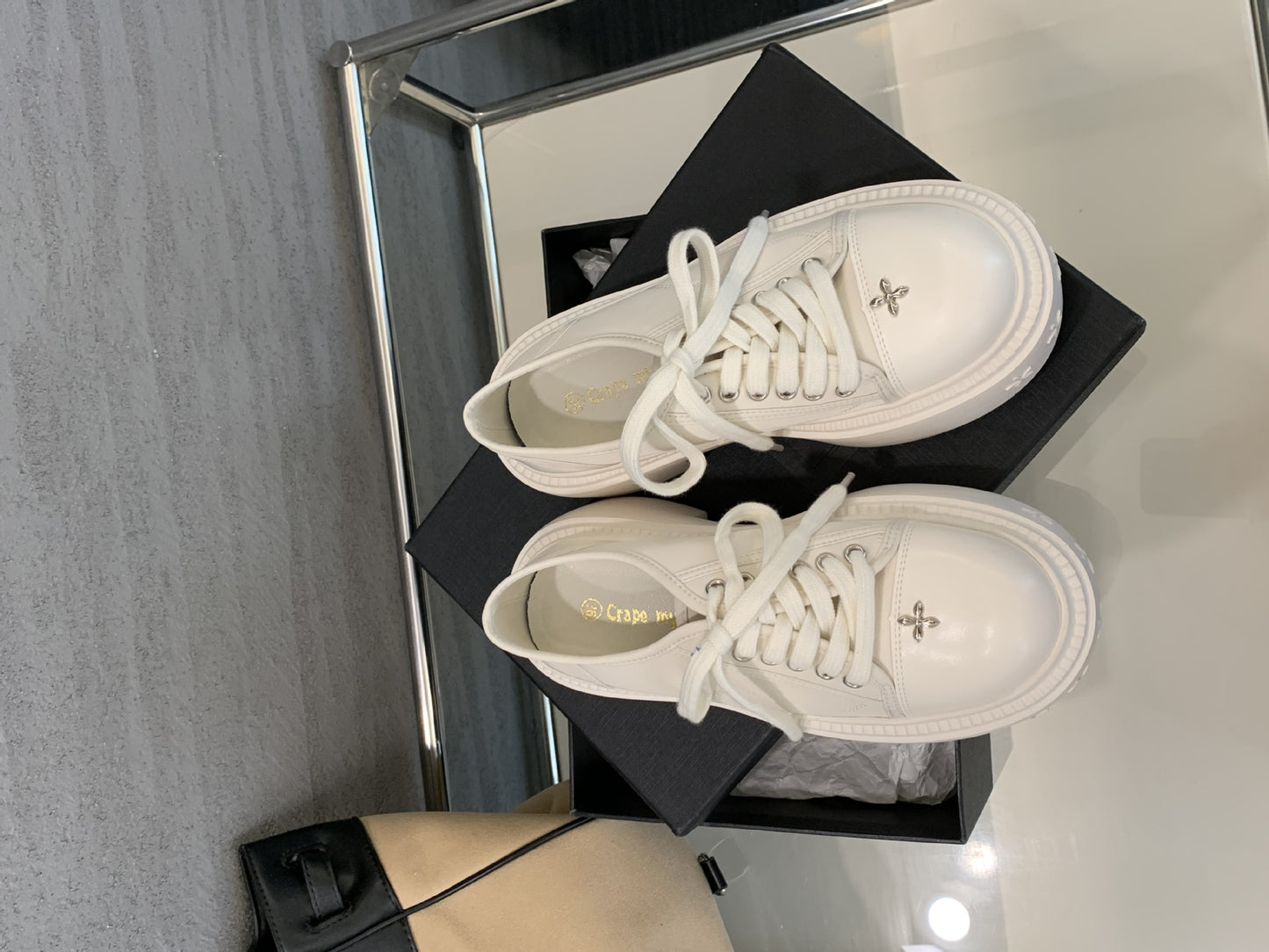 Women's Mom Autumn Street Corner Thick Bottom Large Sneakers