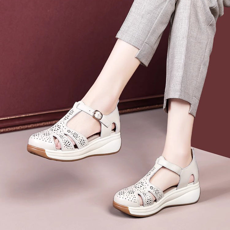 Women's Platform Toe Cap Wedge Summer Mom Sandals