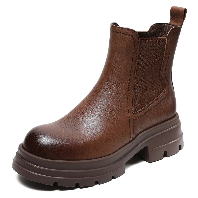 Women's British Style Chelsea Ankle Trendy Smoke Boots