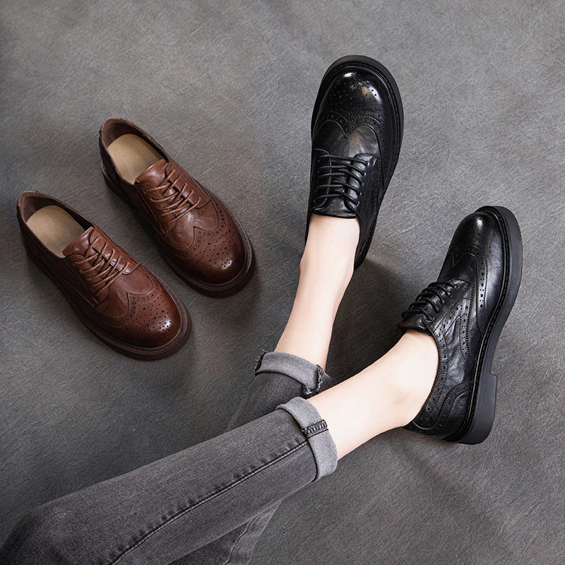 Women's Layer Cowhide Spring Genuine Soft Bottom Surface Loafers